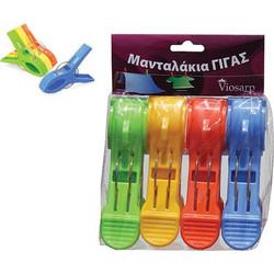 Σετ 4 μανταλάκια γίγας 12cm