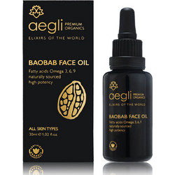 Aegli Premium Organics Baobab Elixir Ξηρό Ενυδατικό Λάδι Προσώπου με Βιταμίνη E 30ml