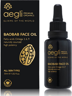 Aegli Premium Organics Baobab Elixir Ξηρό Ενυδατικό Λάδι Προσώπου με Βιταμίνη E 30ml