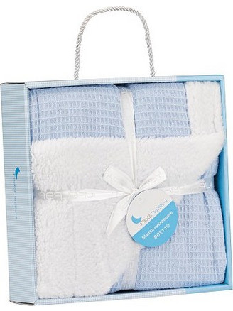 Interbaby Bee Nest Κουβέρτα Αγκαλιάς Πικέ Lamb 80x110 Γαλάζια