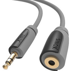 SINOX SXA3603 LEVEL 3 GOLD CABLE 3.5mm M - 3.5mm F SILM BLACK 3.0m