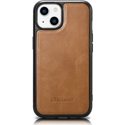 iCarer Leather Oil Wax Back Cover Brown (iPhone 14 Plus)