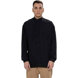 Stefan Ανδρικό Πουκάμισο Βαμβακερό Μακρυμάνικο Slim Fit με Mao Γιακά Μαύρο 9053-F/W23