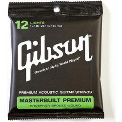 Gibson Masterbuild Σετ 6 Χορδές Ακουστικής Κιθάρας Phosphor Bronze 12-53" Extra Light Tension