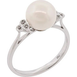 Million Diamonds Γυναικείο Δαχτυλίδι από Λευκόχρυσο 18K με Πέρλα RL17514