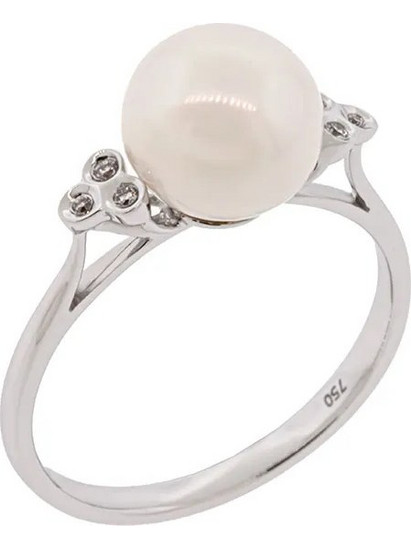 Million Diamonds Γυναικείο Δαχτυλίδι από Λευκόχρυσο 18K με Πέρλα RL17514