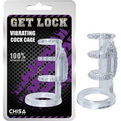 Chisa Novelties Get Lock Girth Vibrating Cock Cage Ελαστικό Δαχτυλίδι Πέους Σιλικόνης με Δόνηση Διαφανές