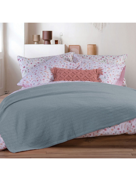 Κουβέρτα Πικέ Υπέρδιπλη (220x240) Nef-Nef Homeware Cool Dusty Blue