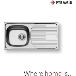 Pyramis Basic Fork ET33 Ένθετος Νεροχύτης Inox Αντιστρεφόμενος Σατινέ 86x43.5cm 100145301