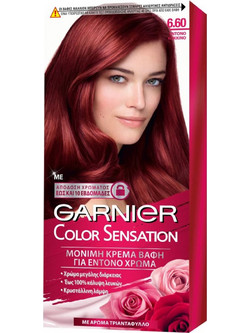 Garnier Color Sensation 6.60 Ξανθό Σκούρο Κόκκινο Έντονο Μόνιμη Βαφή Μαλλιών 40ml