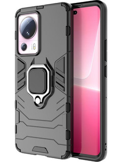 Θήκη Xiaomi 13 Lite 5G Mad Mask Πλάτη Thin Armor με Μαγνητικό δαχτυλίδι και Βάση στήριξης TPU μαύρο