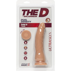 Doc Johnson Thin D 7" Ultraskyn Ρεαλιστικό Dildo με Βεντούζα 18cm Flesh