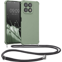 KWmobile Matte Θήκη Σιλικόνης με Λουράκι Λαιμού Honor X8a - Gray Green (61577.172)