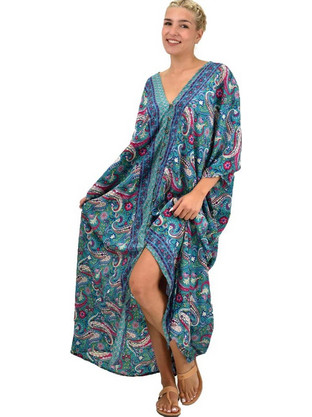 Γυναικείο μεταξωτό boho plus size Βεραμάν 21654