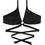 Rock Club Bikini Top Τριγωνάκι Μαύρο BP-1602