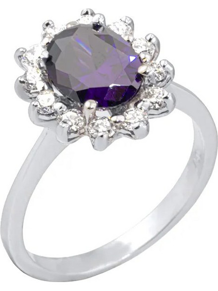 Million Diamonds Γυναικείο Δαχτυλίδι Ροζέτα από Χρυσό 18K Ασημί με Διαμάντι RL18730