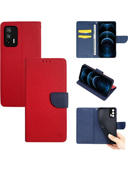 Θήκη Βιβλίο Sonique Trend Book για Realme - Sonique - Κόκκινο / Σκούρο Μπλε - Realme GT 5G