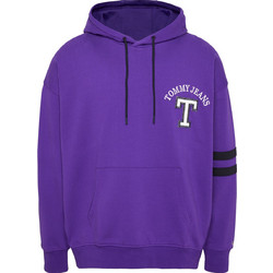 Tommy Jeans Letterman Ανδρικό Φούτερ με Κουκούλα & Τσέπες Μωβ DM0DM16810-VML
