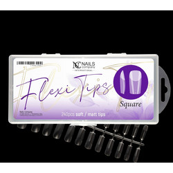 NC NAILS FLEXI TIPS SQUARE 240ΤΕΜ SOFT/MATT TIPS ΔΙΑΦΑΝΑ