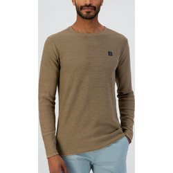 DSTREZZED Crew Neck Plaited Cotton ΜΠΛΟΥΖΑ ΛΑΙΚΟΚΟΨΗ ΚΑΦΕ100%ΒΑΜΒΑΚΙ ΜΕ LOGO ΣΤΟ ΠΛΑΙ ΚΑΝΟΝΙΚΗ ΓΡΑΜΜΗ