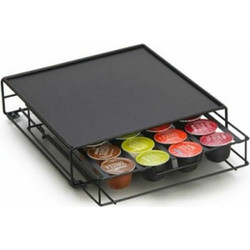 Διοργανωτής Κάψουλες Καφέ DKD Home Decor 28,7 x 32 x 7 cm Μαύρο Μέταλλο