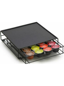 Διοργανωτής Κάψουλες Καφέ DKD Home Decor 28,7 x 32 x 7 cm Μαύρο Μέταλλο