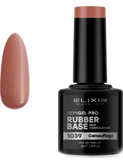 Elixir Semigel 1039 Rubber Base Ημιμόνιμο Βερνίκι Νυχιών 8ml