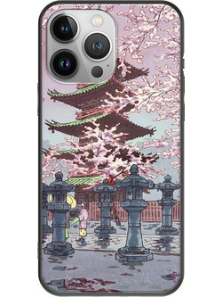 Θήκη Ukiyo-e - Cherry Blossom iPhone 13 Pro Max Black TPU (Μαύρη Σιλικόνη)