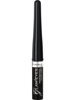 Rimmel Glam'Eyes Liquid Liner 001 Black Glamour Πινέλο Eyeliner