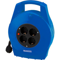 BORMANN BCR2220 Μπαλαντέζα Καρούλι Με Προστασία Υπερθέρμανσης 15m 3X1.5mm Κλειστού Τύπου, 4 Πρίζες
