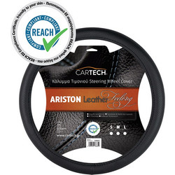 Κάλυμμα τιμονιού ARISTON LEATHER FEELING Μαύρο - Medium (38cm)