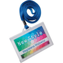 Κονκάρδα Πλαστική Opus 55 x 90mm & Κορδόνι O.Badge - Μπλε - 50τμχ 455.11.401178