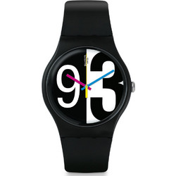Swatch Ανδρικό Ρολόι με Μαύρο Καουτσούκ Λουράκι SUOB141