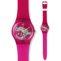 Swatch Γυναικείο Ρολόι με Φούξια Καουτσούκ Λουράκι GP146