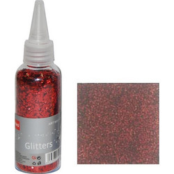 Glitter σκόνη 1/64'' σε μπουκάλι κόκκινο 40γρ. (Σετ 1τεμ)