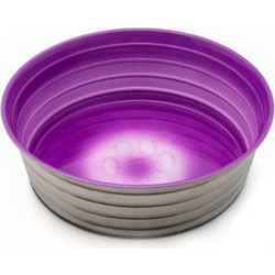 Leo Pet Stainless Steel Bowl Glossy Anti-slip Purple 900ml