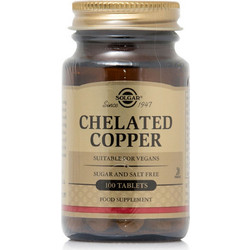 Solgar Chelated Copper 2.5mg 100 Ταμπλέτες