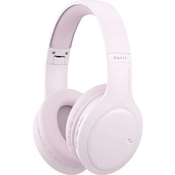 Havit H633BT Ασύρματα Bluetooth Ακουστικά Over Ear με Noise Canceling Ροζ