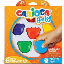 Carioca Baby Teddy Κηρομπογιές για Μωρά Σετ 6τμχ