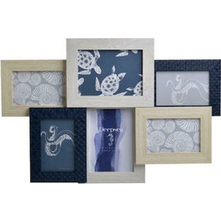 Inart Πολυκορνίζα Πλαστική 6 Θέσεων 10x15cm Μπλε-Εκρού