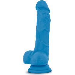 Blush Dual Density Cock with Balls 19cm Neon Blue