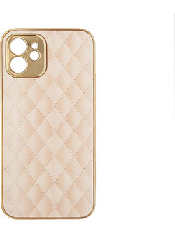 GKK Electroplate Glass Case Apple iPhone 12 Cube Μπεζ