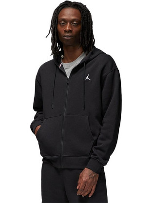 Jordan Essential Ανδρική Ζακέτα Fleece με Κουκούλα και Φερμουάρ Μαύρη DQ7350-010
