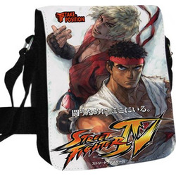 Μεσαίο Τσαντάκι ώμου Unisex Street Fighter, Takeposition 26ύψος x 25πλάτος cm, Μαύρο, 984-4621