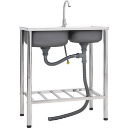 vidaXL 151211 Νεροχύτης Inox 76x42cm