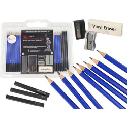 Artistic Set for Sketching and Drawing Charcoal Pencils 26 pcs