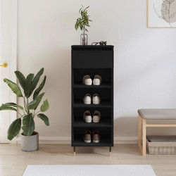 vidaXL Παπουτσοθήκη Ξύλινη Μαύρη Μ40xΠ36xΥ105cm 831453