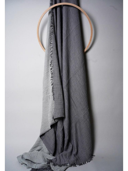 HamaManiac Crinkled Plaid Κουβέρτα Κούνιας Βαμβακερή 90x120 Γκρι