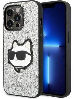 Karl Lagerfeld Choupette Patch Back Cover Silver (iPhone 14 Pro Max)