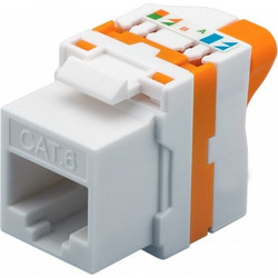 Techly IWP-MD C6 / UROTT - Μήτρα (Keystone) rj45 UTP Cat6 άσπρο-πορτοκαλί